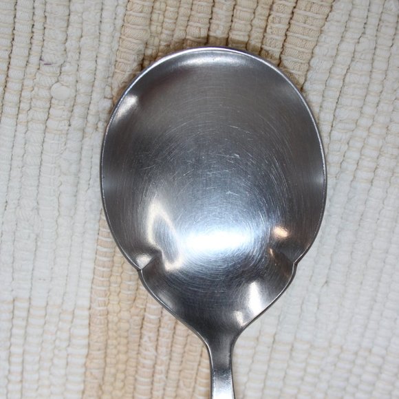 VTG COSMOS STAINLESS STEEL 18-8 SOLID SERVING SPOON ROSES JAPAN FLATWARE CSM28 - Picture 5 of 9